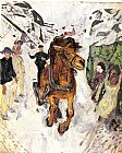Edvard Munch Canvas Paintings - Horse galloping 1912
